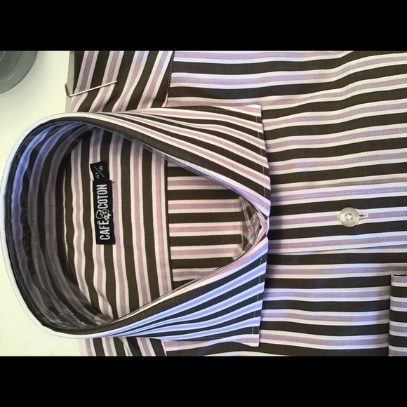 Outstanding Cafe Coton spread collar stripe shirt - Picture 3 of 7